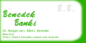 benedek banki business card