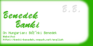 benedek banki business card